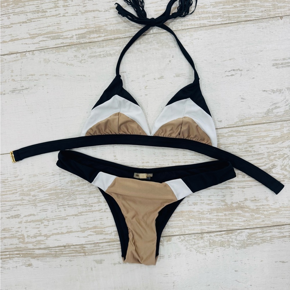 Pilyq Black/Tan Bikini Set